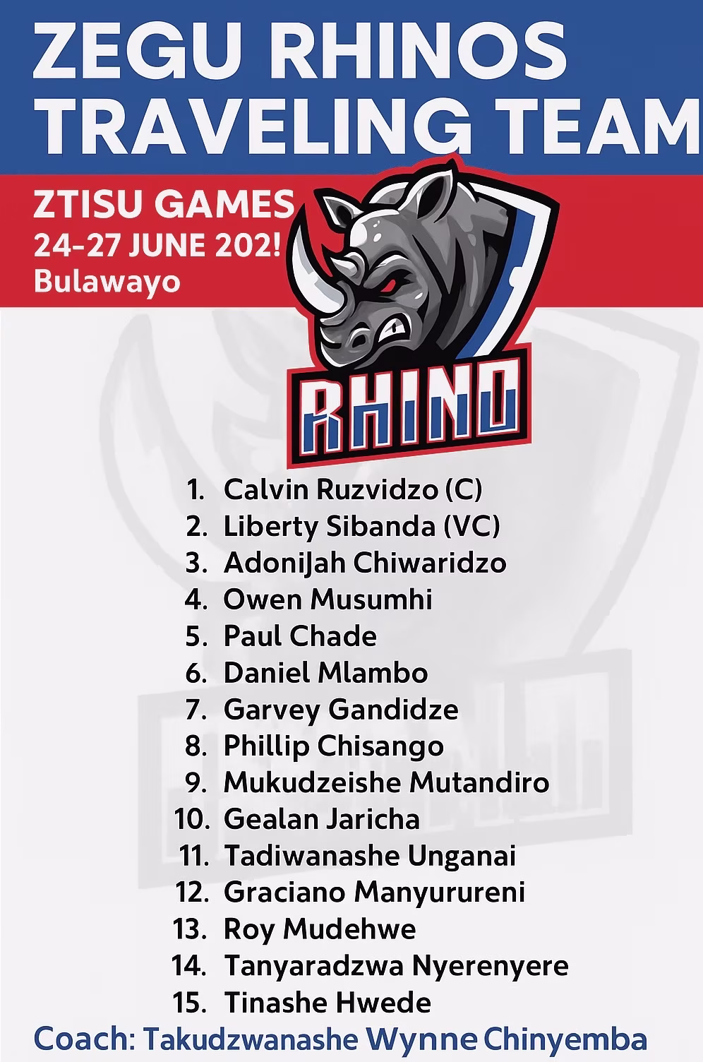 ZEGU Rhinos Team Photo 1